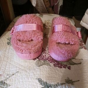 UGG Pink Fluffy Slippers